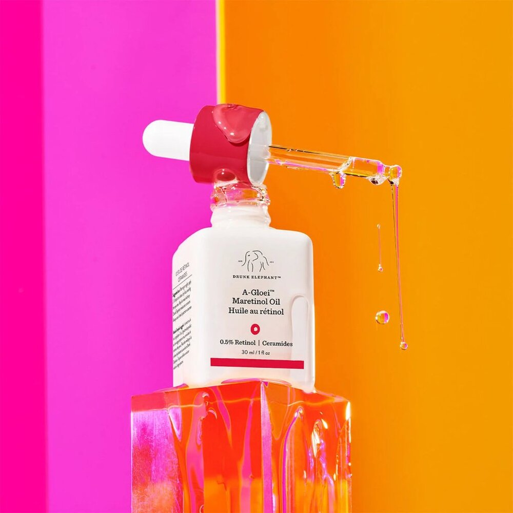 Drunk Elephant A-Gloei Marula + Retinol Oil 1 oz Dropper Bottle